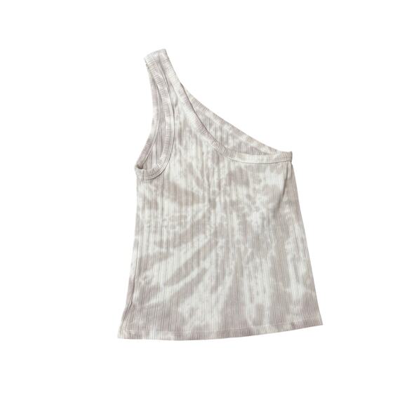 American Eagle Women's White Wash Gray One Shoulder Stretch Top Size S - Picture 4 of 5